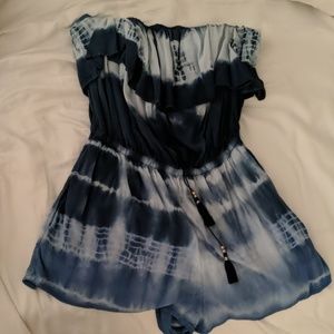 Blue tie dye romper from American Eagle